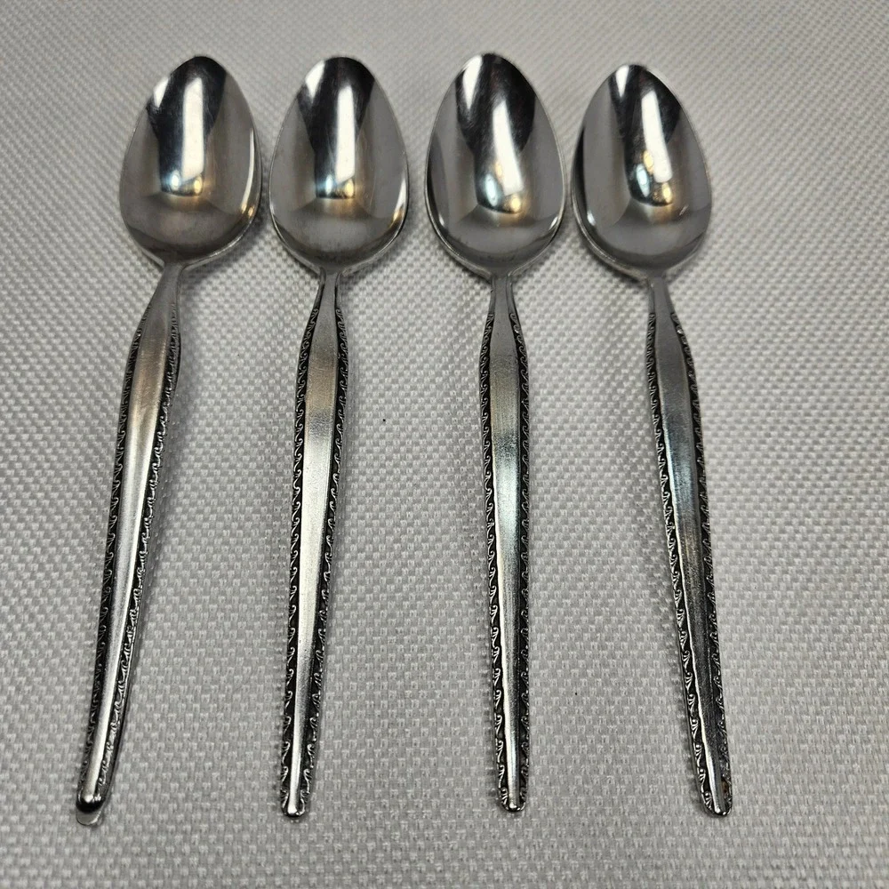 National‎ Stainless Granada Spoons Set of 4 Japan MCM